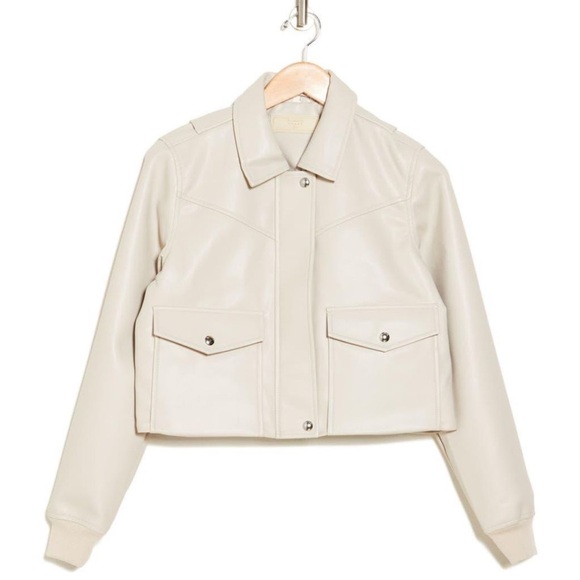 BLANK NYC Faux Leather Shirt Jacket in Natural - Picture 4 of 11